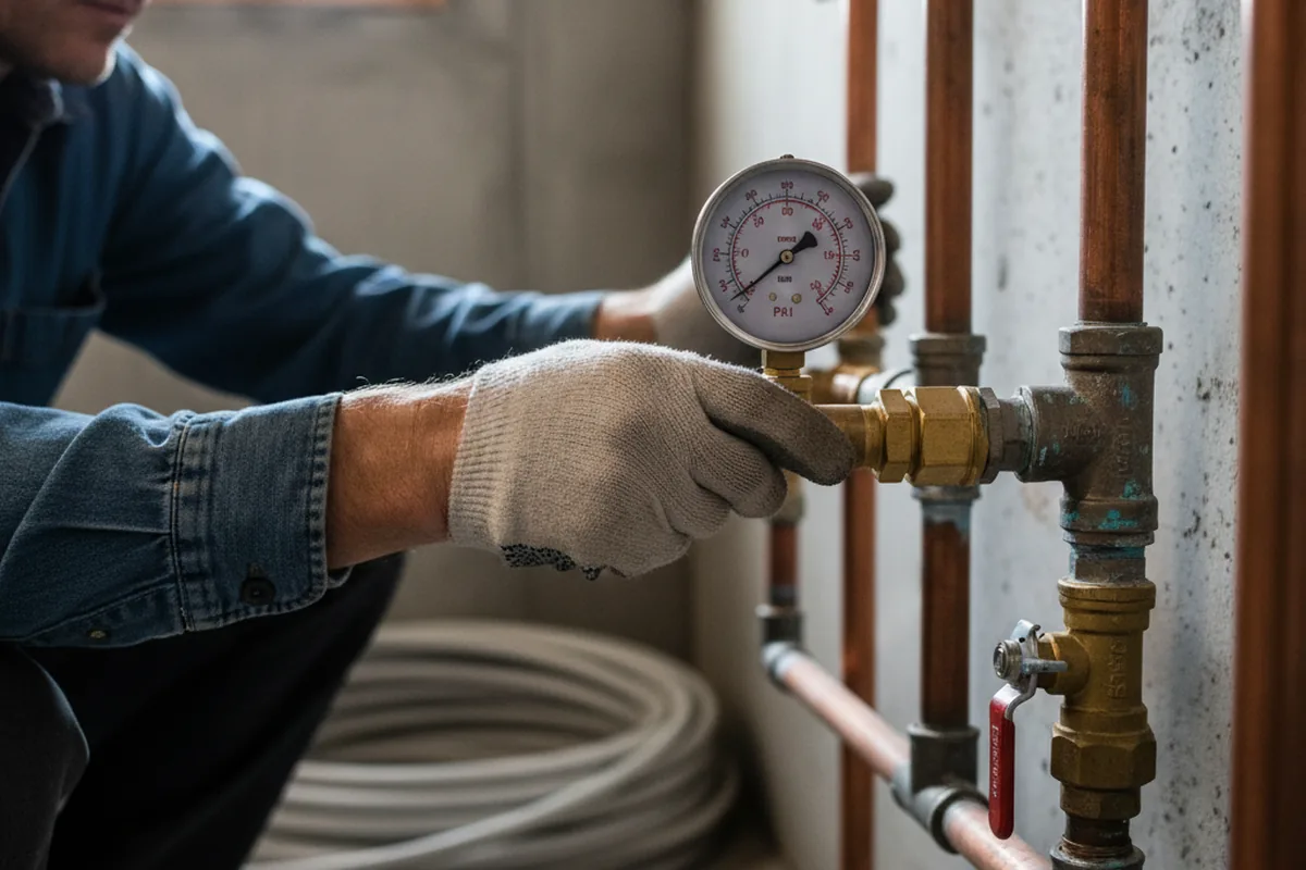 Pressure testing a repaired line during Water Line Repair in Holualoa